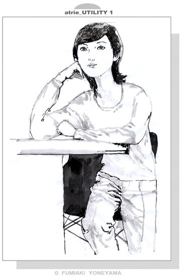 カフェで頬杖つく女 幸せの イラストレイジ イラスト 人物 女性 スケッチ クロッキー 似顔絵 と 文章を日々更新