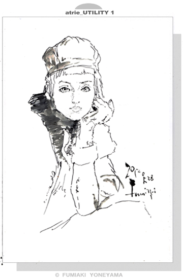 女のイラスト 帽子と手袋の女 幸せの イラストレイジ イラスト 人物 女性 スケッチ クロッキー 似顔絵 と 文章を日々更新